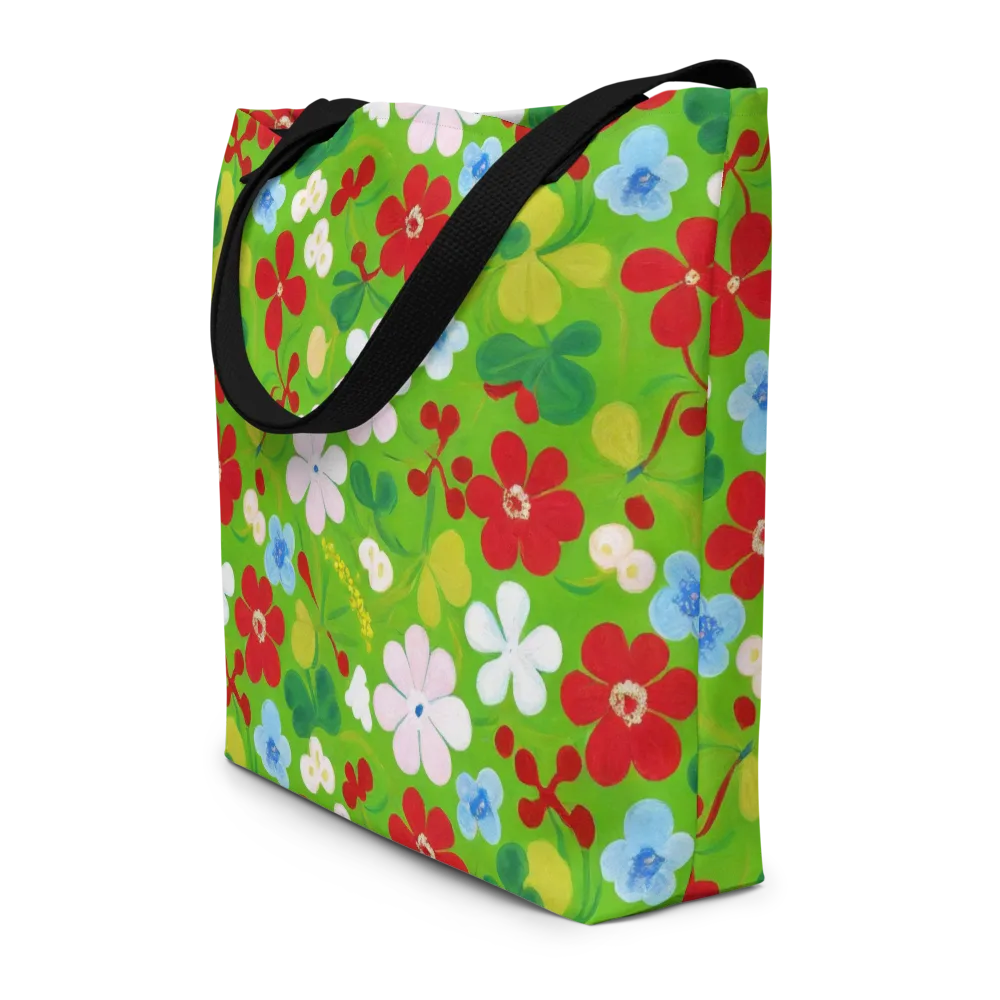 Verdant Gardenia on Large Tote Bag W/ Pocket — Front