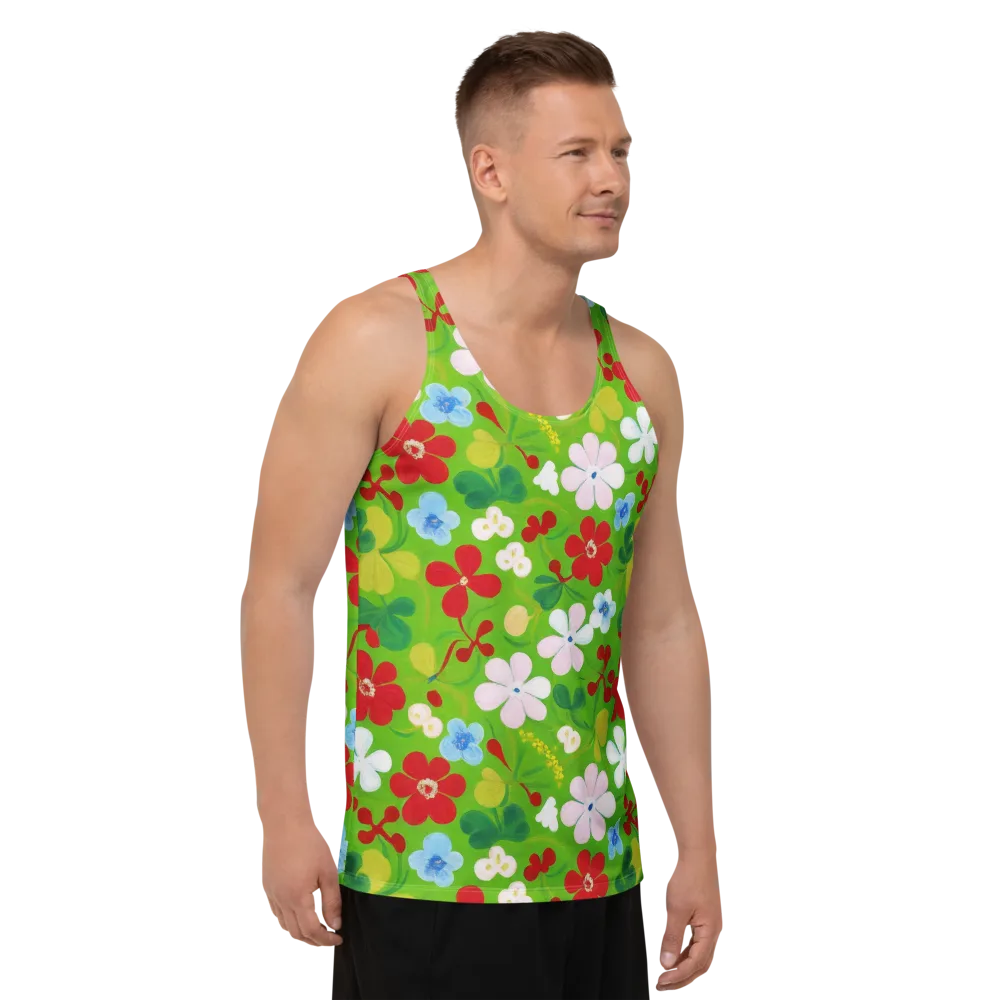 Verdant Gardenia on Men's Tank Top — Right Front