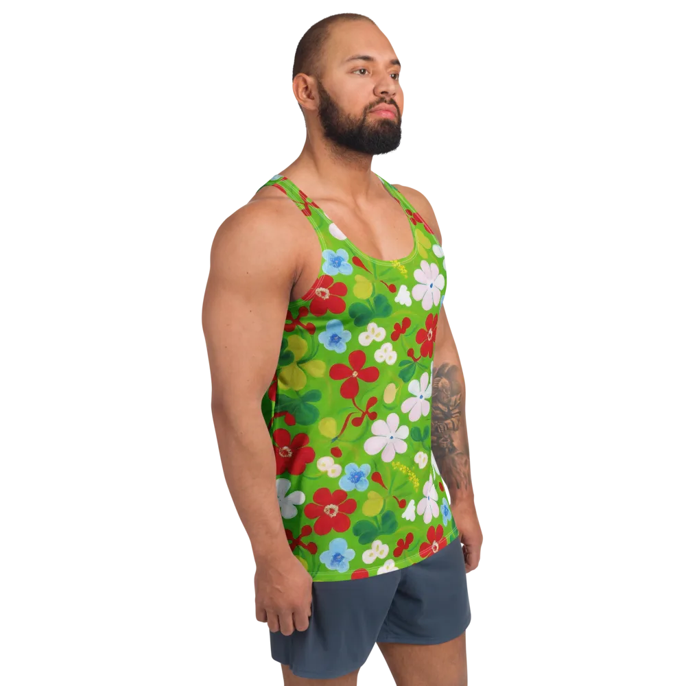 Verdant Gardenia on Men's Tank Top — Right Front