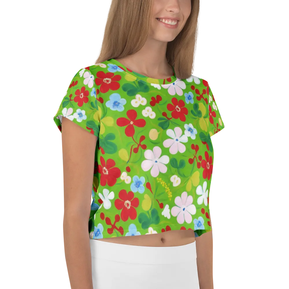 Verdant Gardenia on Crop Tee — Right