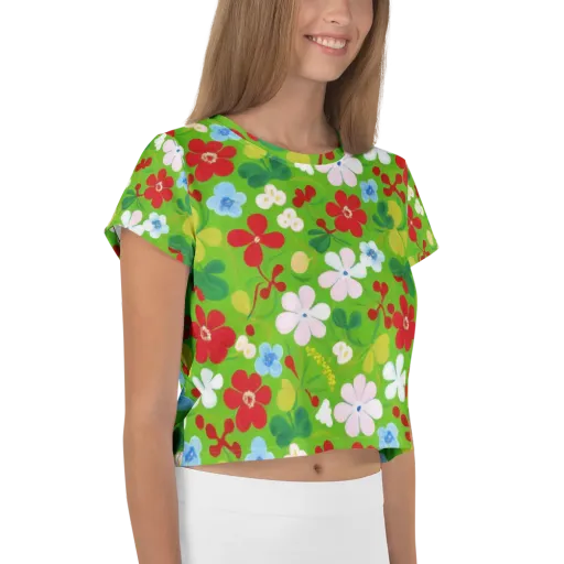 Verdant Gardenia on a Crop Tee