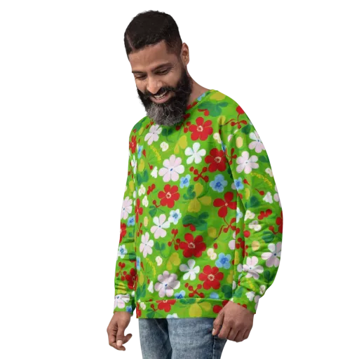 Verdant Gardenia on a Sweatshirt