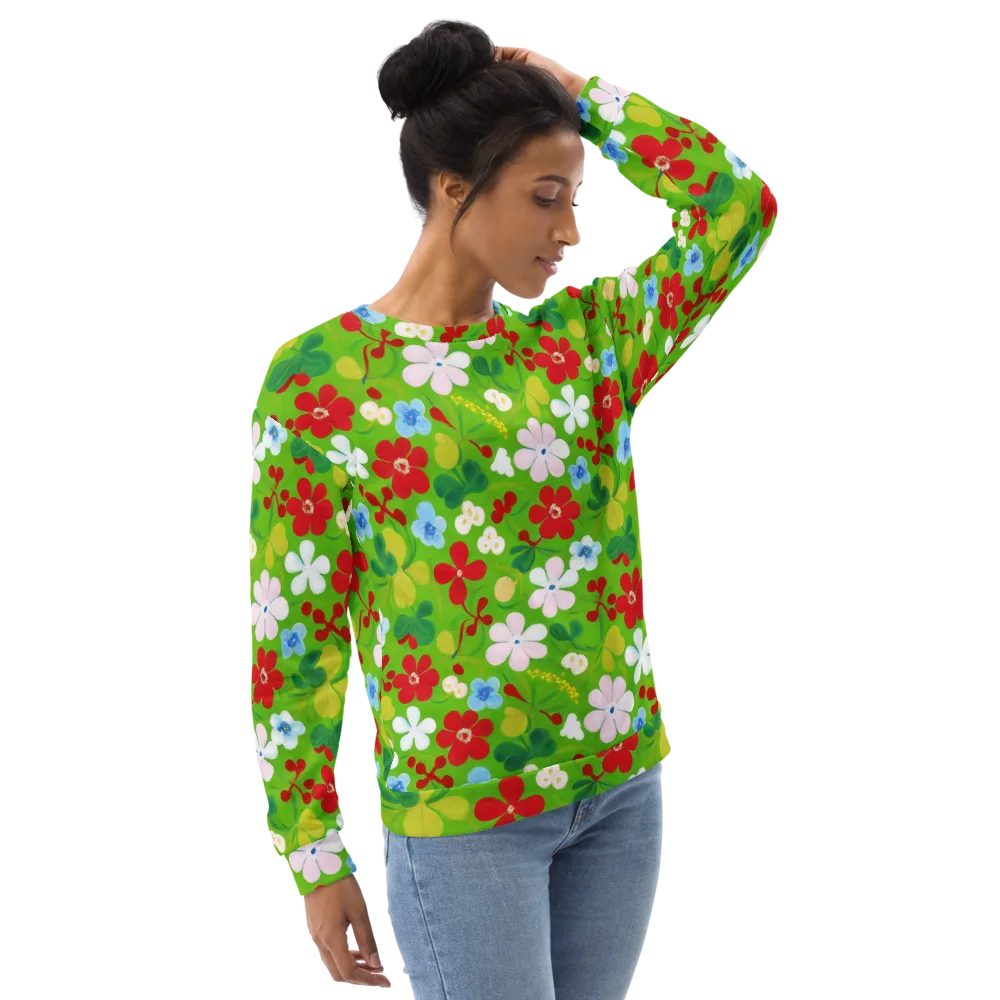 Verdant Gardenia on Sweatshirt — Right Front