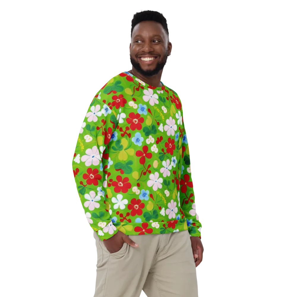 Verdant Gardenia on Sweatshirt — Front