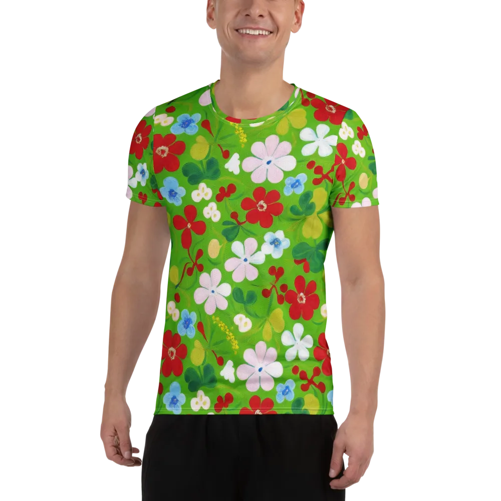 Verdant Gardenia on Men's Athletic T-Shirt — Front