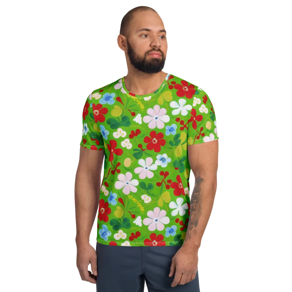 Verdant Gardenia on Men's Athletic T-Shirt — Front