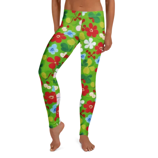 Verdant Gardenia on a Leggings