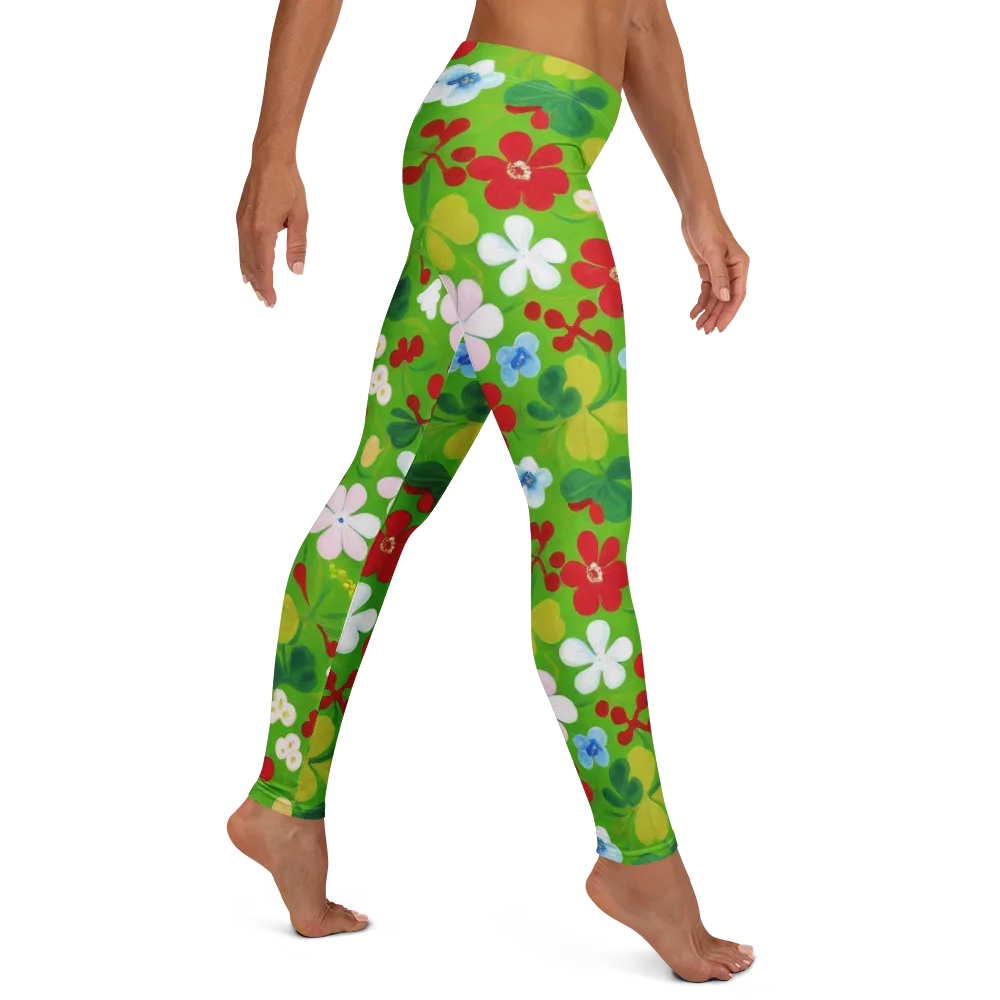 Verdant Gardenia on Leggings — Right