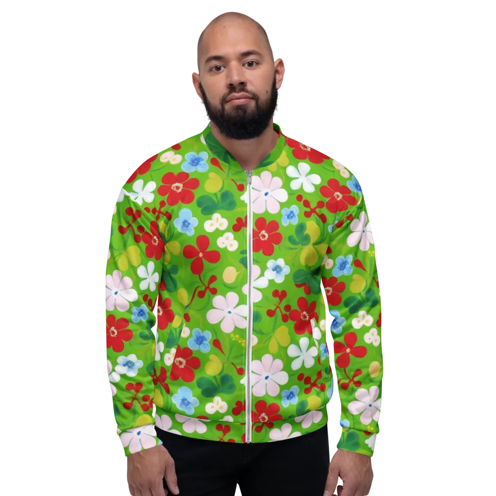 Verdant Gardenia on Bomber Jacket — Front