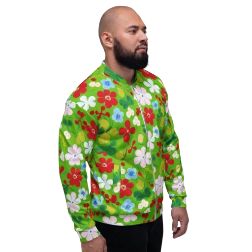Verdant Gardenia on a Bomber Jacket