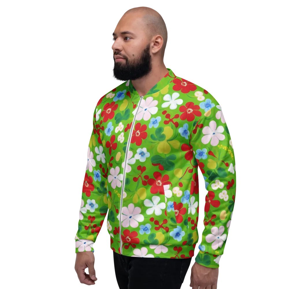 Verdant Gardenia on Bomber Jacket — Left