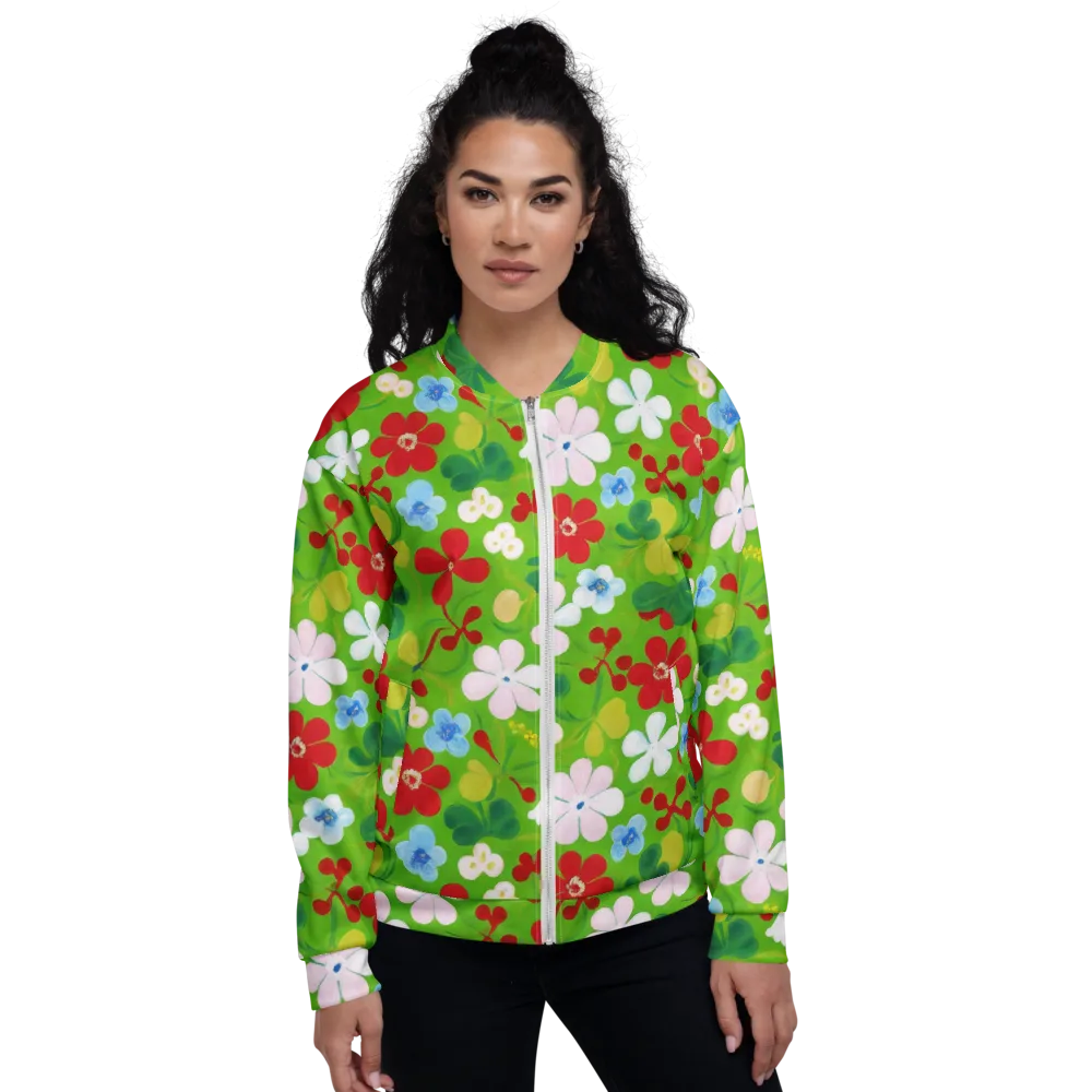Verdant Gardenia on Bomber Jacket — Front