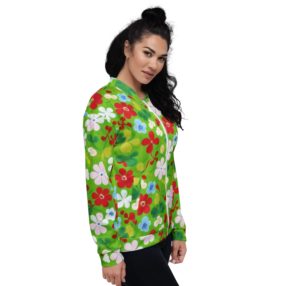 Verdant Gardenia on Bomber Jacket — Right