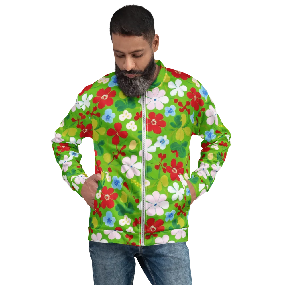 Verdant Gardenia on Bomber Jacket — Front