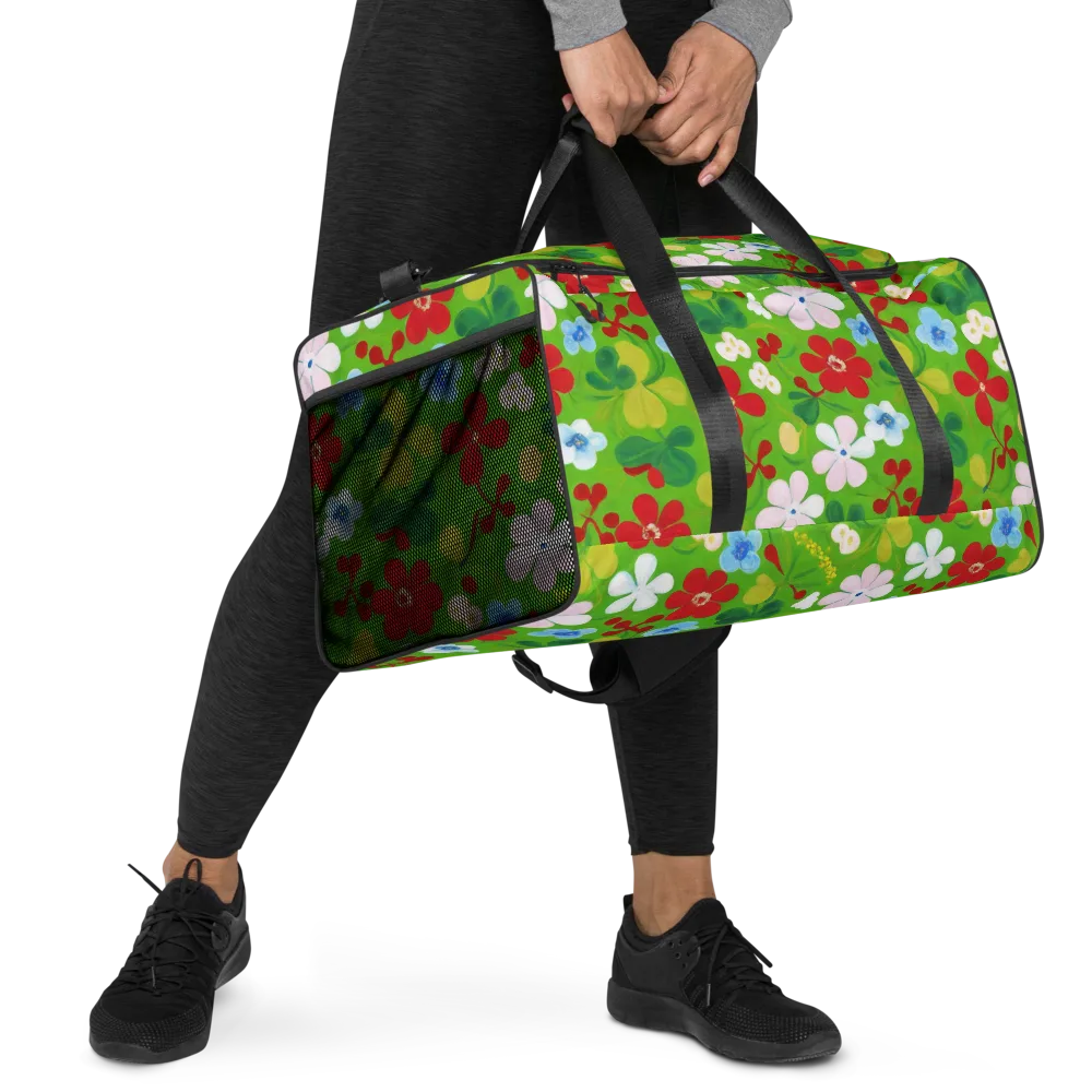Verdant Gardenia on Duffle Bag — Right Front