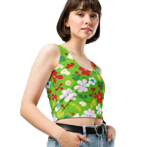 Verdant Gardenia on a Crop Top