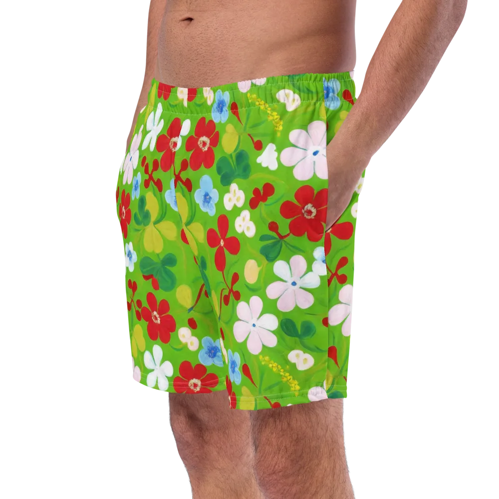 Verdant Gardenia on Swim Trunks — Left Front