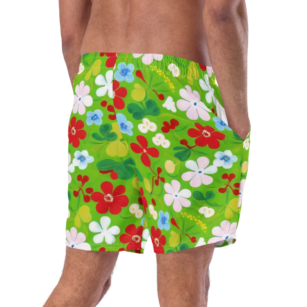 Verdant Gardenia on Swim Trunks — Right Back