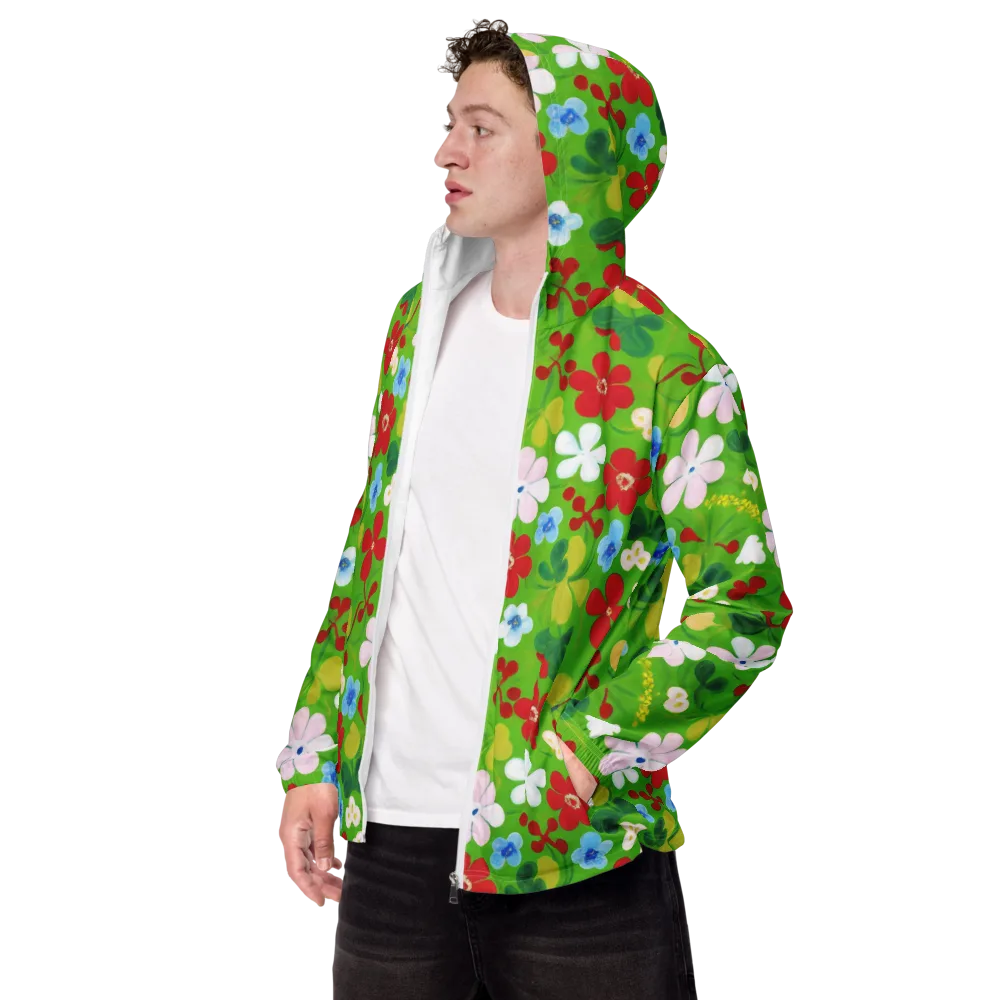 Verdant Gardenia on Men's Windbreaker — Left Front