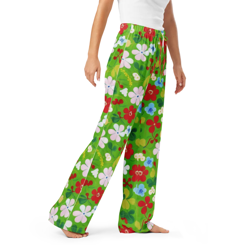 Verdant Gardenia on Women's Pajama Pants — Right Front