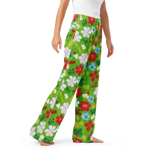 Verdant Gardenia on a Women's Pajama Pants