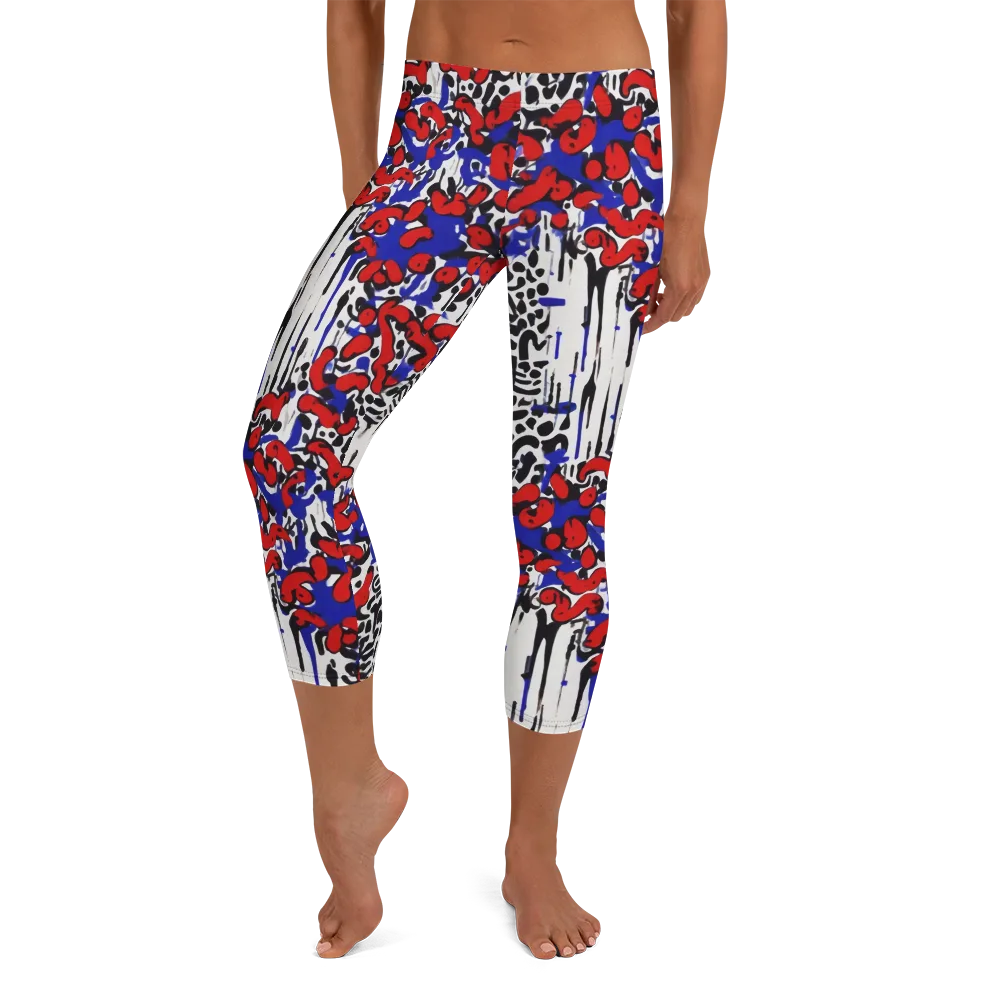 Redline Carnival on Capri Leggings — Front
