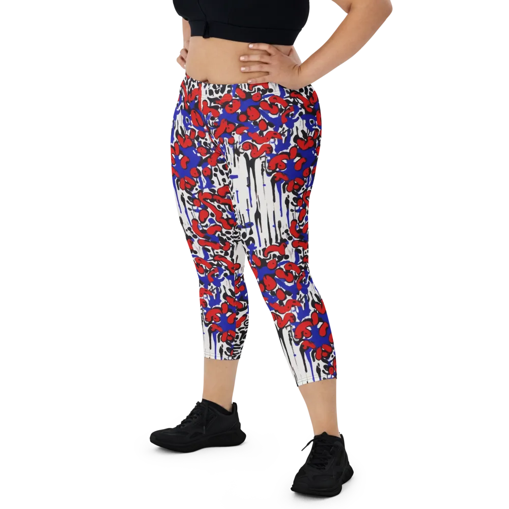 Redline Carnival on Capri Leggings — Front