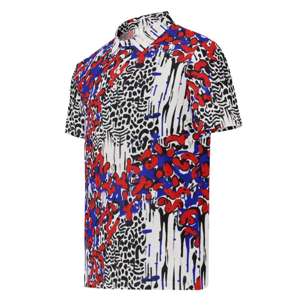 Redline Carnival on Men's Slim Fit Polo Shirt — Left Front