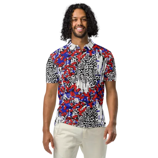 Redline Carnival on a Men's Slim Fit Polo Shirt