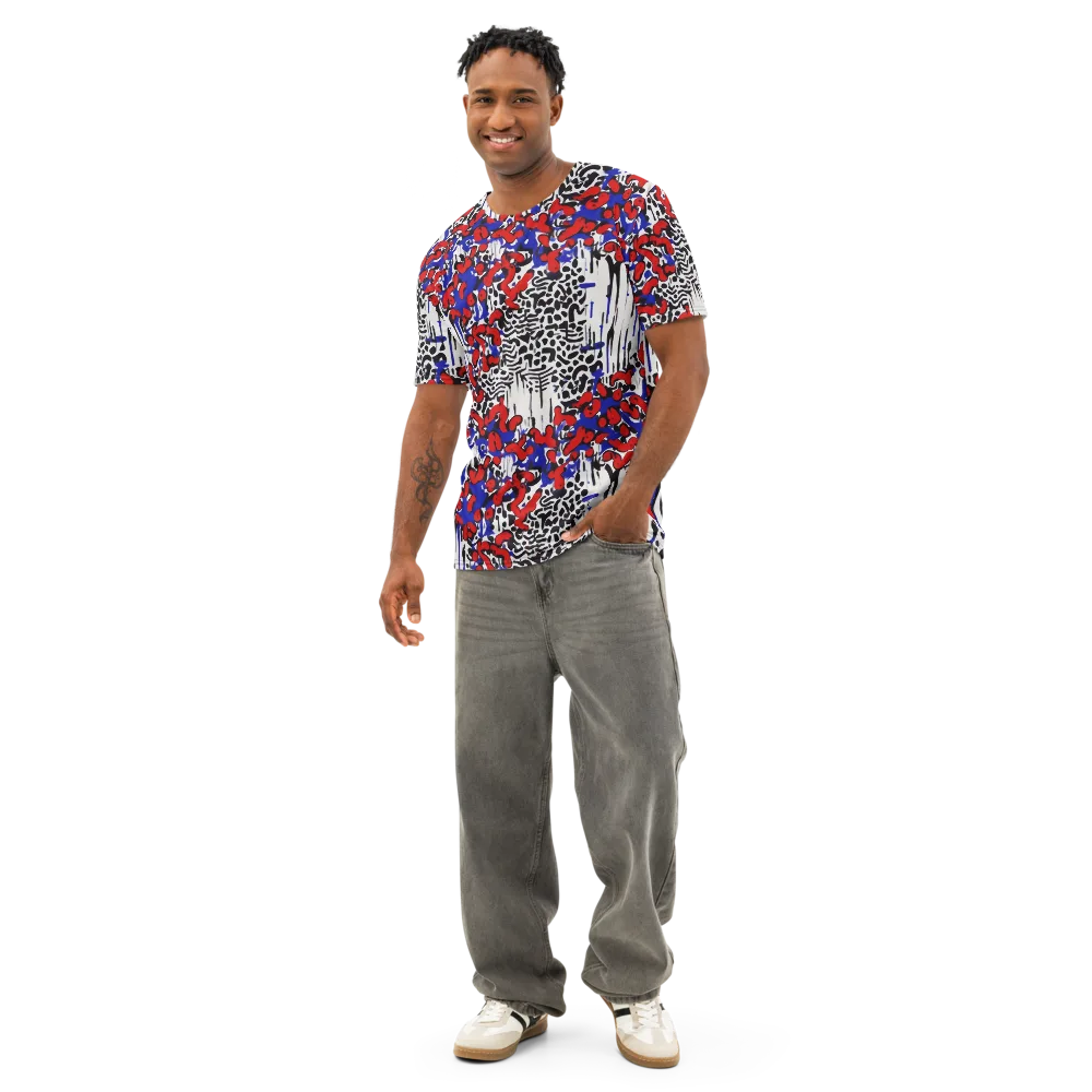 Redline Carnival on Men's Cotton Crew Neck T-Shirt — Front