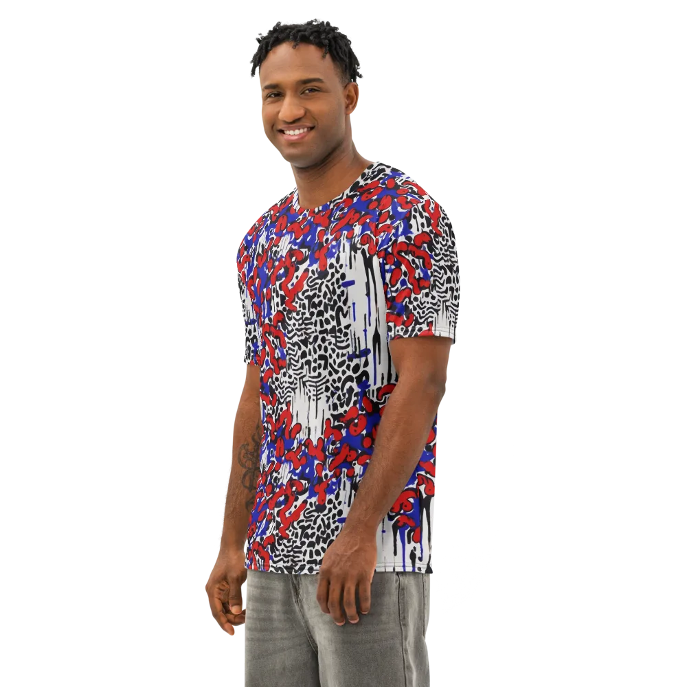 Redline Carnival on Men's Cotton Crew Neck T-Shirt — Left Front