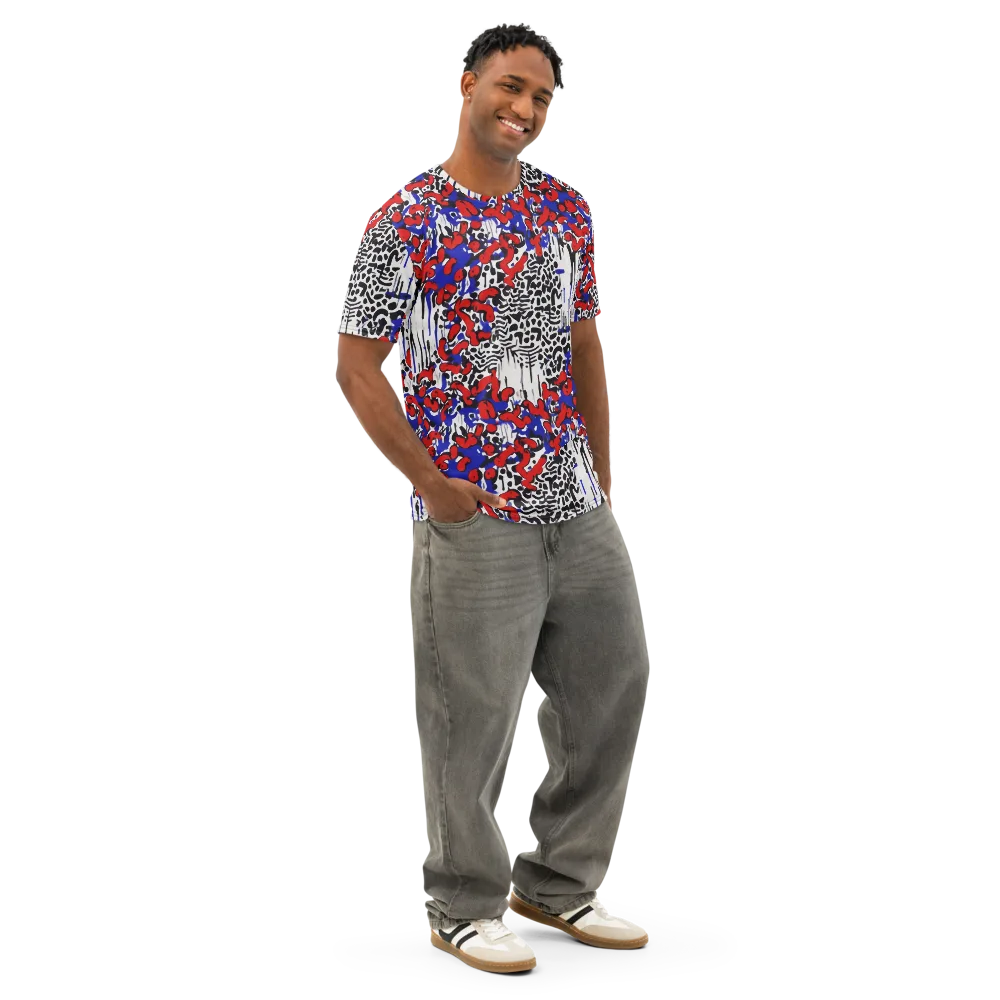 Redline Carnival on Men's Cotton Crew Neck T-Shirt — Right Front