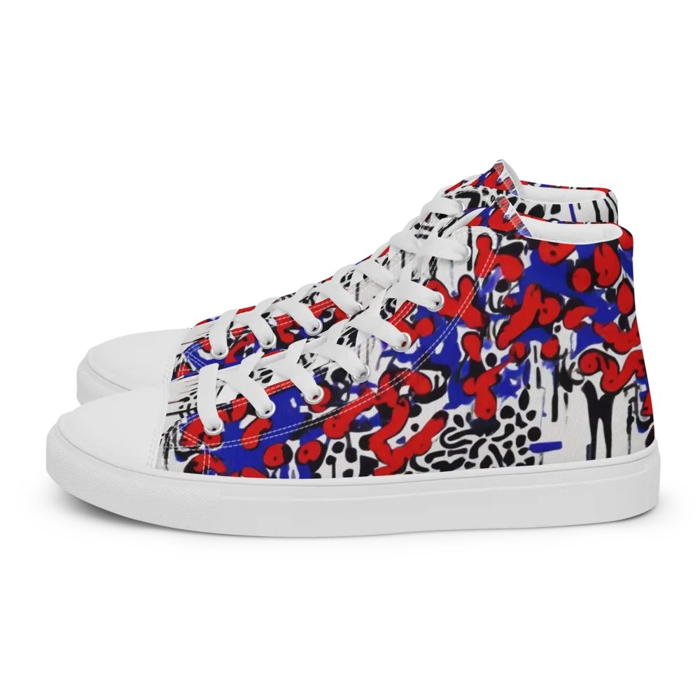Redline Carnival on Men's High Top Canvas Shoes — Left