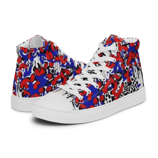 Redline Carnival on a Men's High Top Canvas Shoes