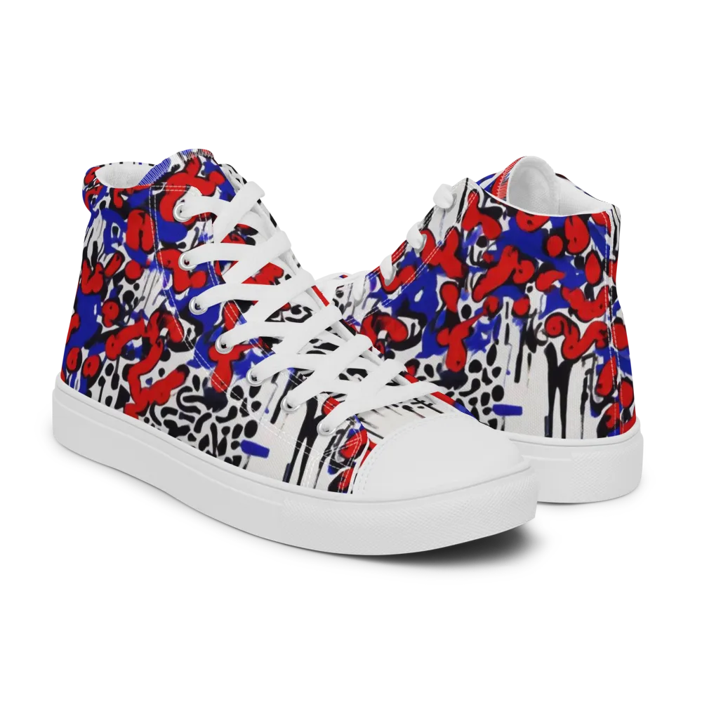 Redline Carnival on Men's High Top Canvas Shoes — Right