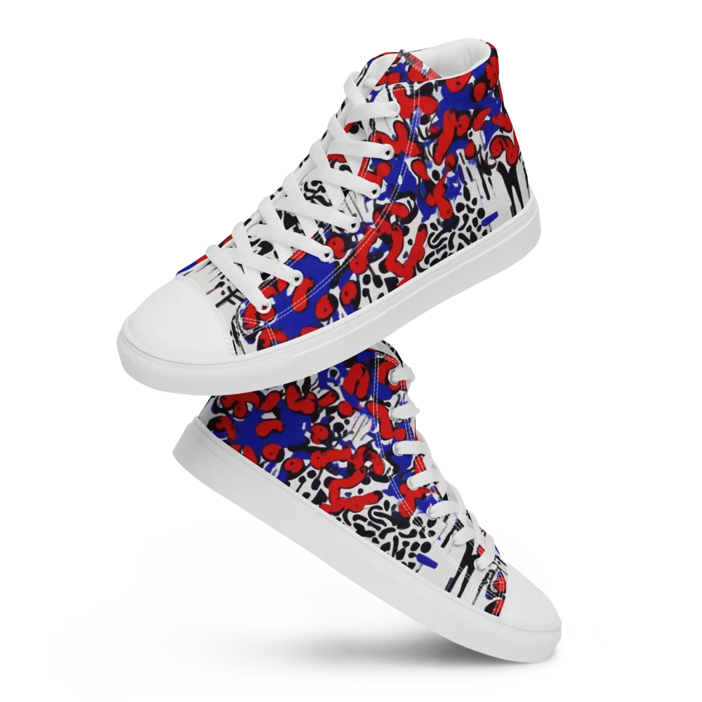 Redline Carnival on Men's High Top Canvas Shoes — Front