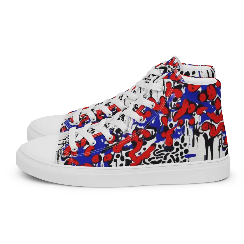 Redline Carnival on Women's High Top Canvas Shoes — Left
