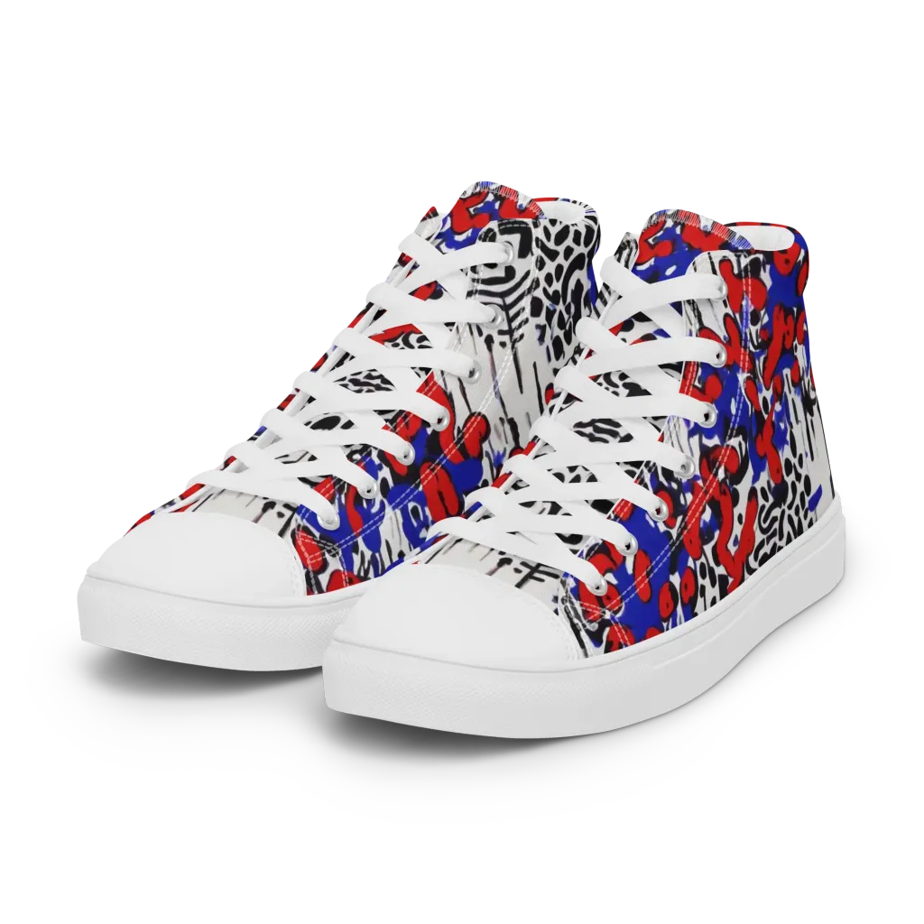 Redline Carnival on Women's High Top Canvas Shoes — Left Front