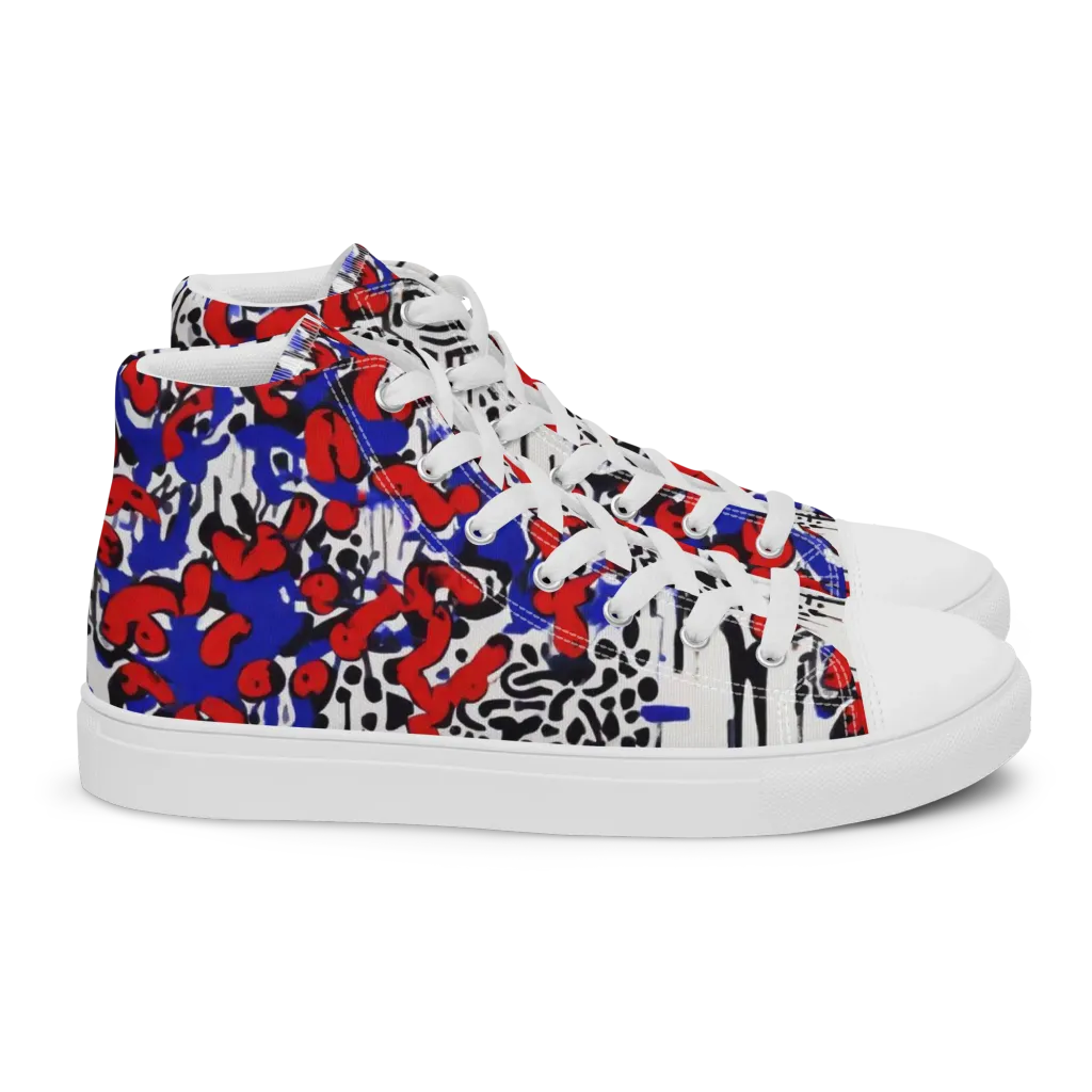 Redline Carnival on Women's High Top Canvas Shoes — Right