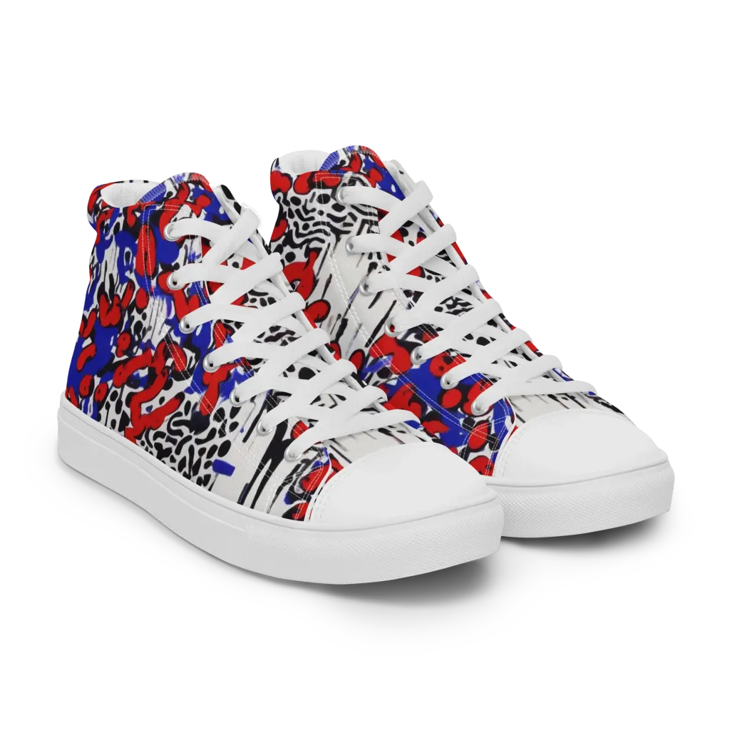 Redline Carnival on Women's High Top Canvas Shoes — Right Front