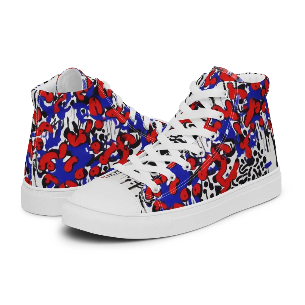 Redline Carnival on Women's High Top Canvas Shoes — Left