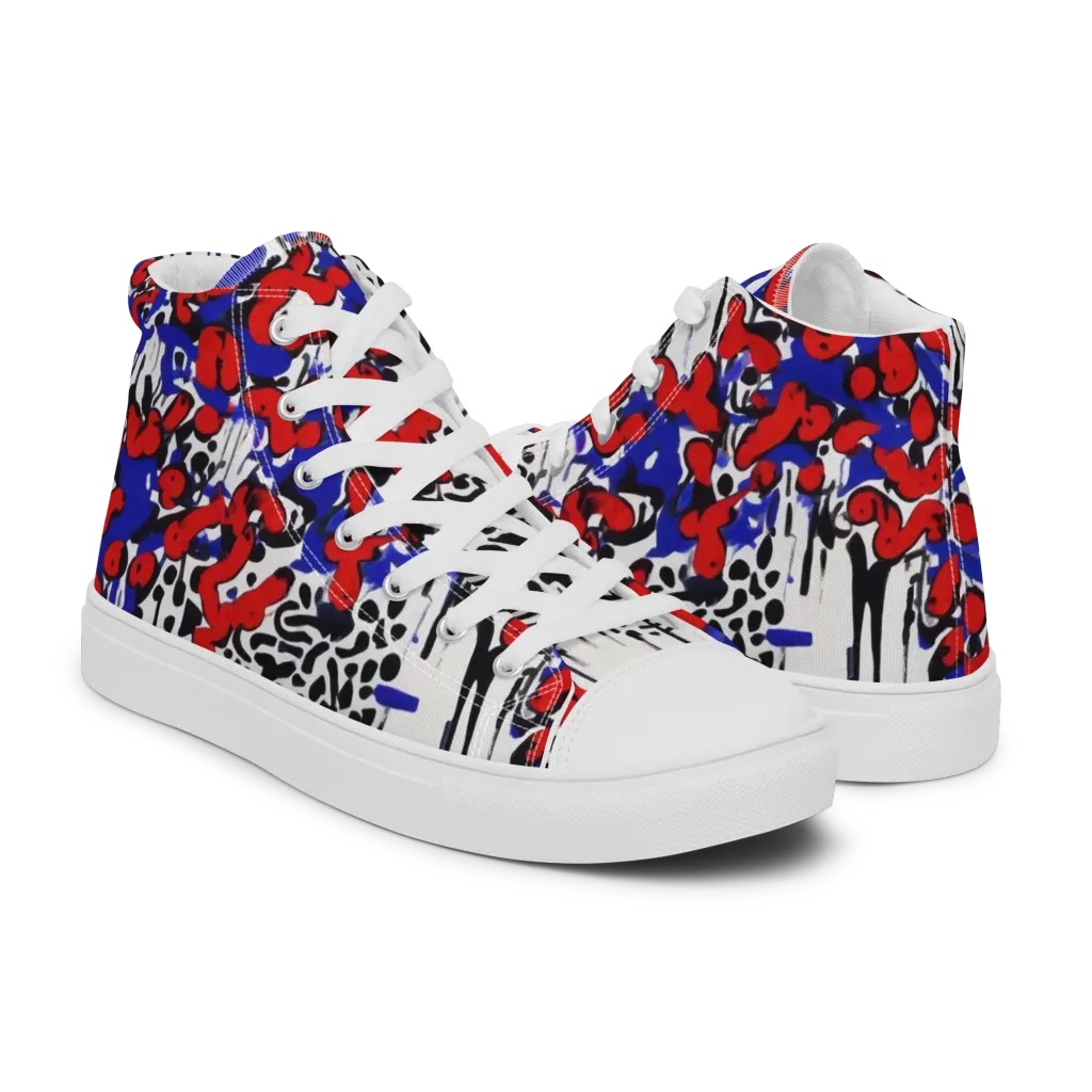 Redline Carnival on Women's High Top Canvas Shoes — Right
