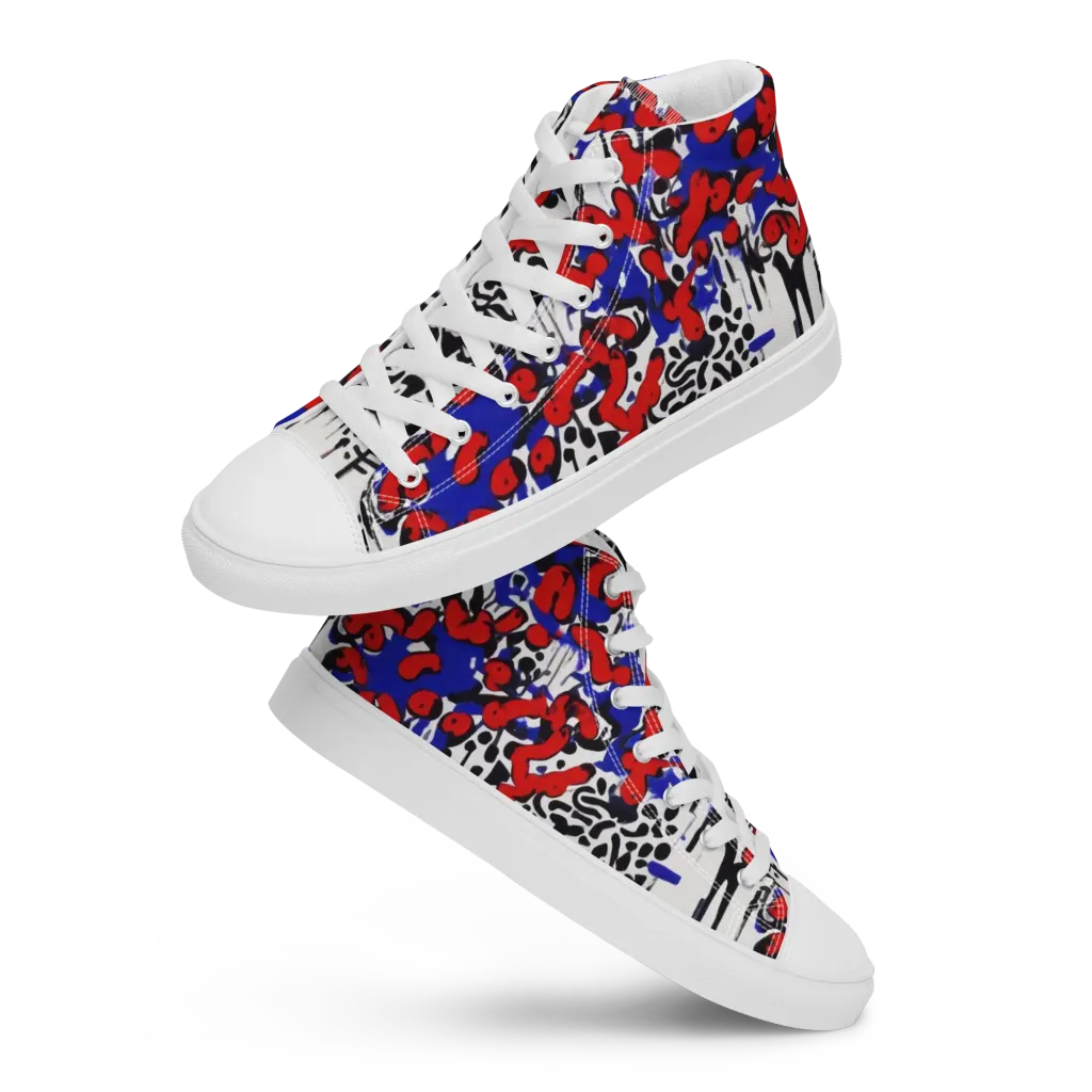 Redline Carnival on Women's High Top Canvas Shoes — Front