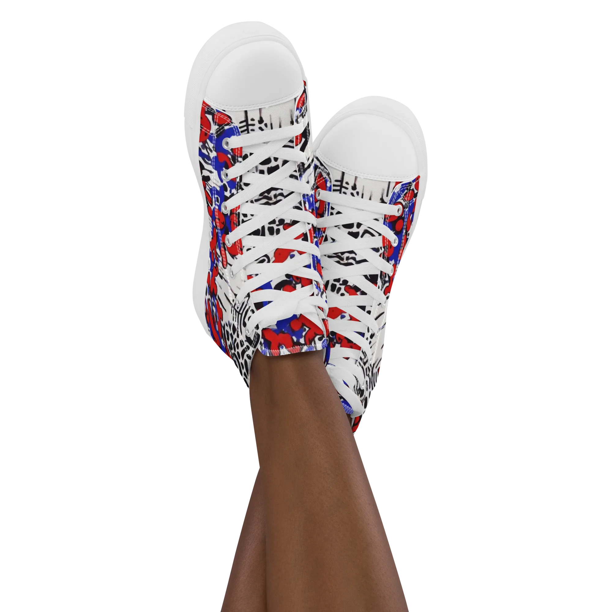 Redline Carnival on Women's High Top Canvas Shoes — Front