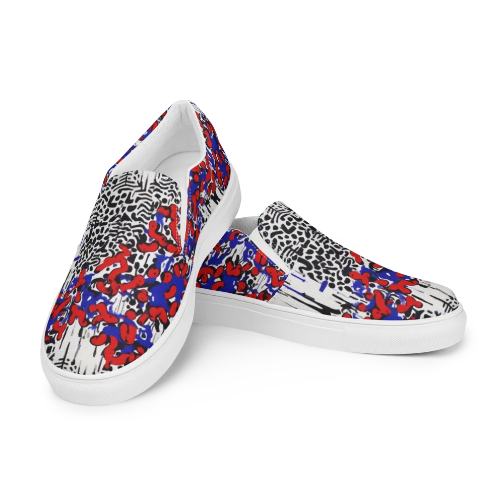 Redline Carnival on Men's Slip-On Canvas Shoes — Left Front
