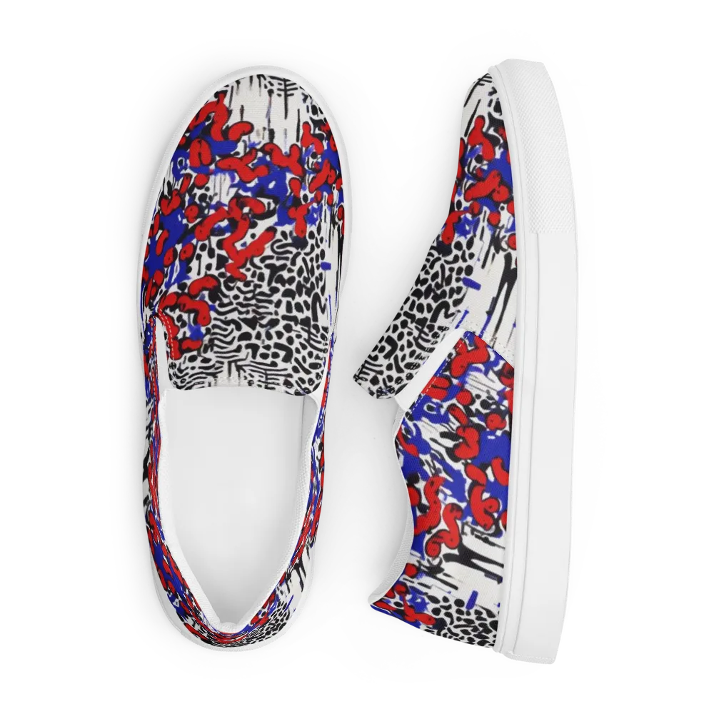Redline Carnival on Men's Slip-On Canvas Shoes — Front