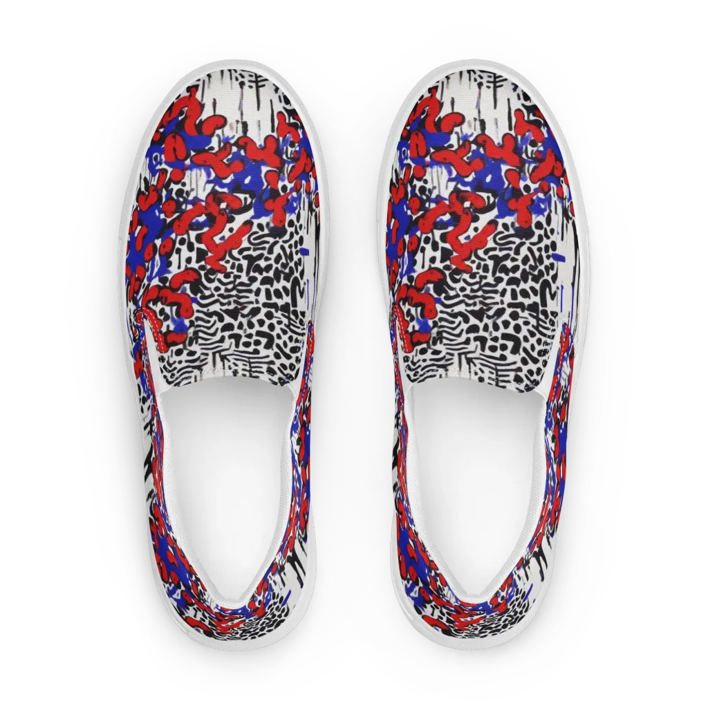 Redline Carnival on Women's Slip-On Canvas Shoes — Front