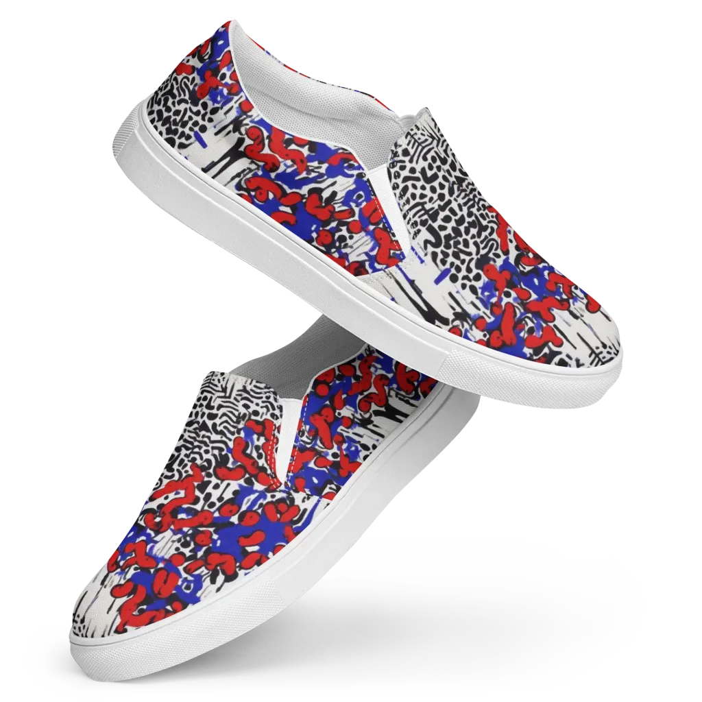 Redline Carnival on Women's Slip-On Canvas Shoes — Front