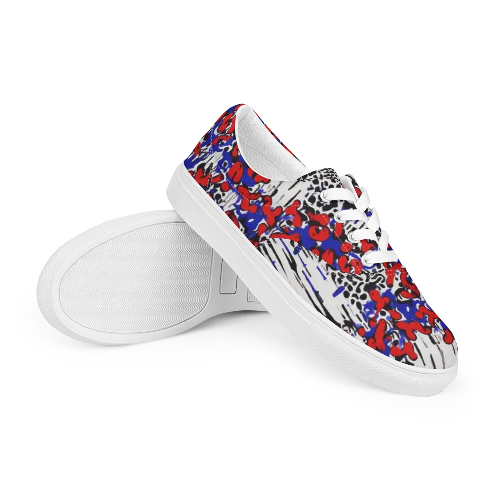Redline Carnival on Men's Lace-Up Canvas Shoes — Right Front