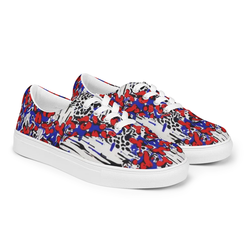 Redline Carnival on Men's Lace-Up Canvas Shoes — Right Front